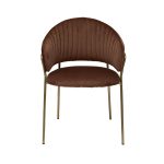 30C-12961 Стул обеденный велюр коричневый 59*56*81см