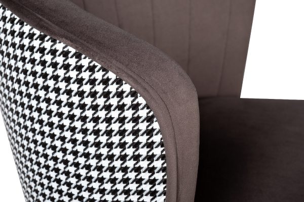 30C-309W SER Cтул барный велюр серо-коричневый 54*54*106см с ч/б спинкой — изображение 5