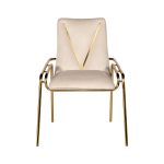 30C-DR-20013C CR Стул велюр кремовый 63*65*85см с V-декором