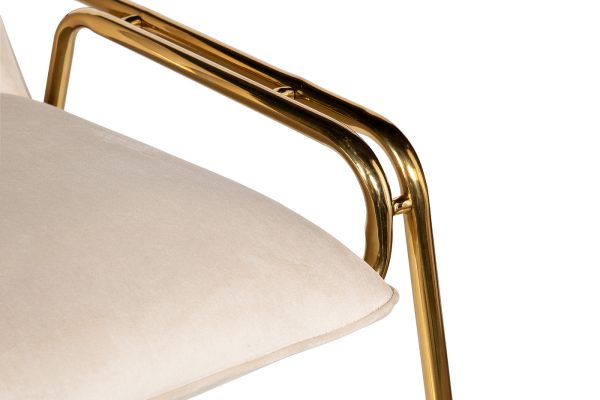 30C-DR-20013C CR Стул велюр кремовый 63*65*85см с V-декором — изображение 4