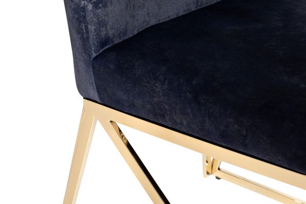 30C-DX-2014 BLU Стул велюр темно-синий/золото 49*65*99см — изображение 3