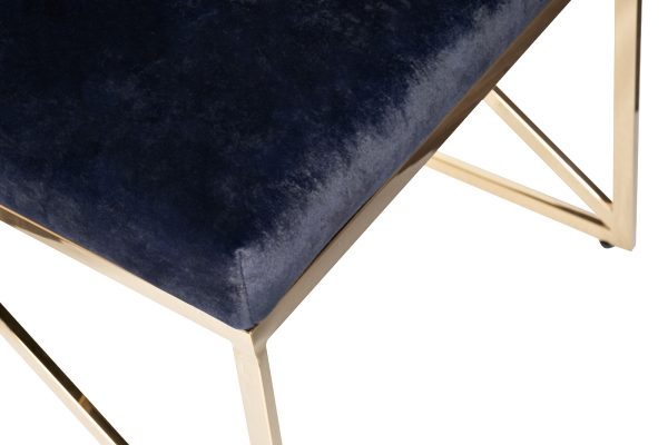 30C-DX-2014 BLU Стул велюр темно-синий/золото 49*65*99см — изображение 4