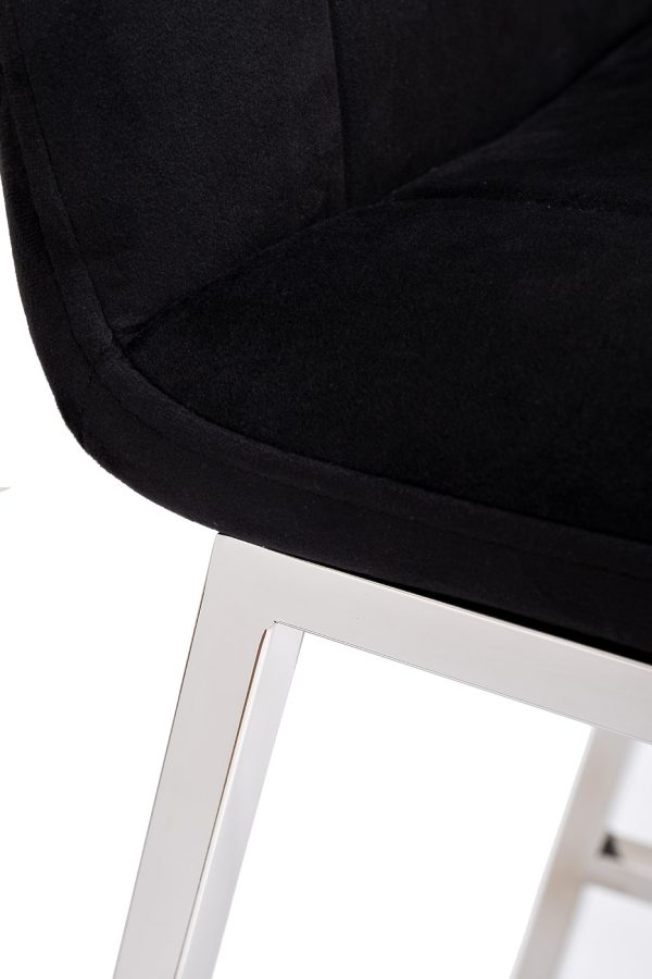 30C-DX-2091 BLK Стул барный велюр черный 42*53*88см — изображение 4