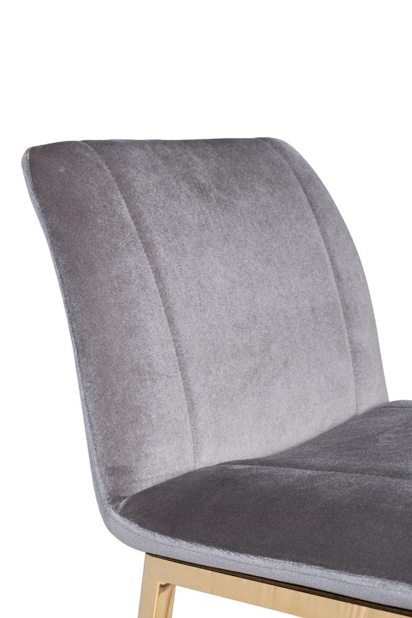 30C-DX-2091 GRE Стул барный велюр серый 42*53*88см — изображение 3