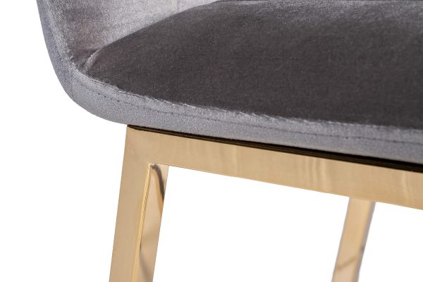 30C-DX-2091 GRE Стул барный велюр серый 42*53*88см — изображение 5