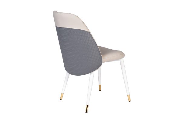 30C-DX-2100 Стул экокожа бежевая/серая 63*51*84см, белые ножки — изображение 3
