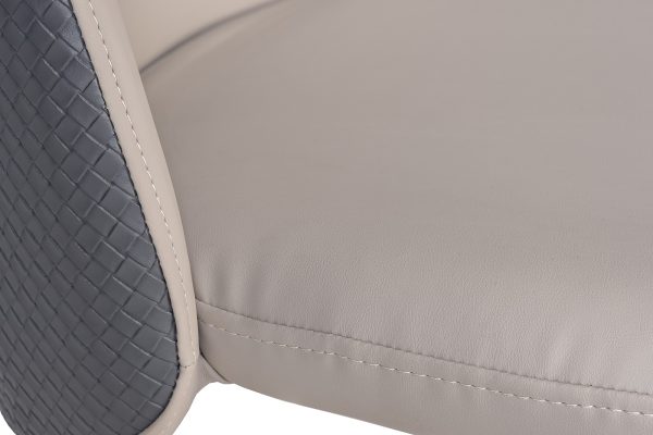 30C-DX-2100 Стул экокожа бежевая/серая 63*51*84см, белые ножки — изображение 4