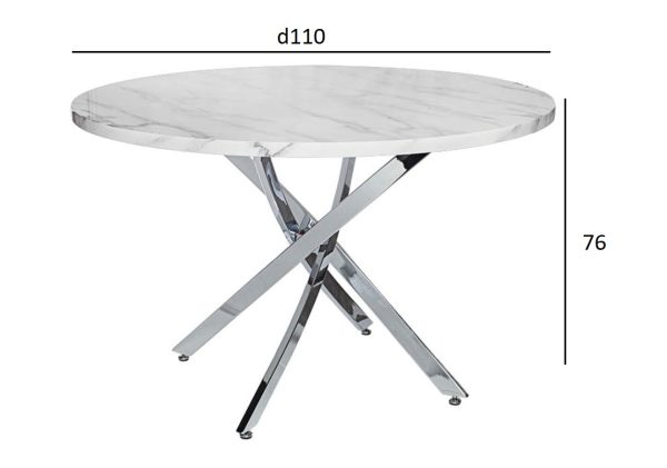 30F-STOL/OB-9571 Стол обеденный круглый d110*76см ножки хром — изображение 5