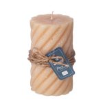 315-244 Свеча столбик фигурная витая d7*12 см песочная