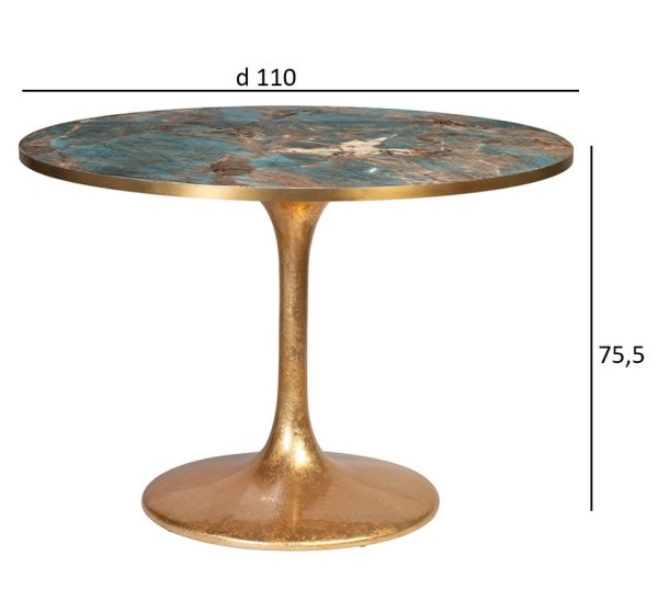 33FS-21004STOL/OB Стол обеденный Venice Blue d110*75,5см — изображение 5