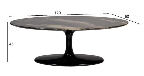 33FS-3076STOL/ZH Стол журнальный овальный Cippolo 120*60*43см — изображение 4