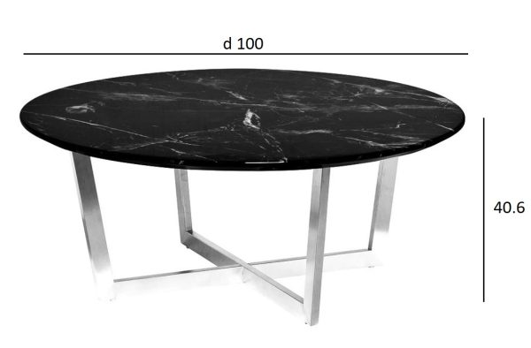 33FS-CT2029-BBS Стол журнальный Pearl White d100*40,6см — изображение 4