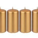 348-861 Набор свечей из 4 штук d4*7 см золотой металлик