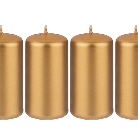 348-861 Набор свечей из 4 штук d4*7 см золотой металлик