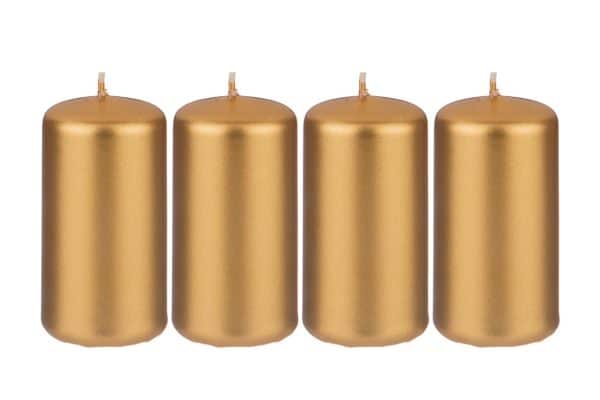348-861 Набор свечей из 4 штук d4*7 см золотой металлик