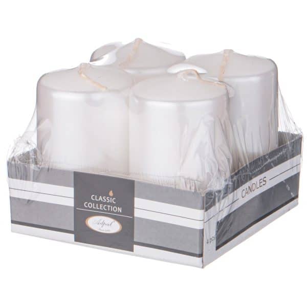 348-862 Набор свечей из 4 штук d4*7 см жемчужный — изображение 2