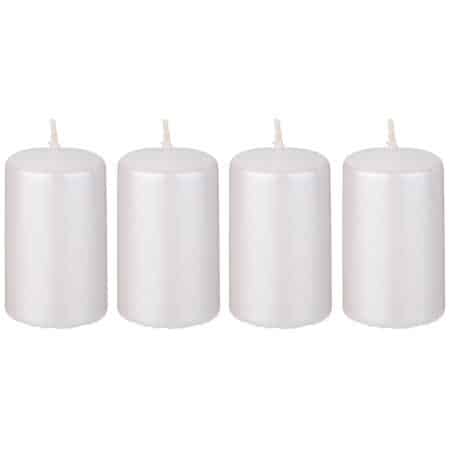 348-862 Набор свечей из 4 штук d4*7 см жемчужный