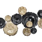 37SM-0277-R Декор настенный Цветы золотисто-черные 92*51*7см