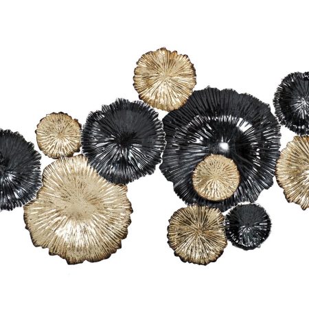 37SM-0277-R Декор настенный Цветы золотисто-черные 92*51*7см