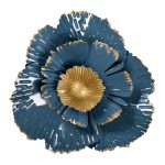 37SM-0848 Декор настенный Цветок золотисто-голубой 23