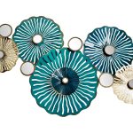 37SM-0879 Настенный декор Цветы лазурно-золотистые115