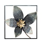 37SM-1890 Декор настенный "Цветок" голубой 50.2*50.2*5.7 в рамке