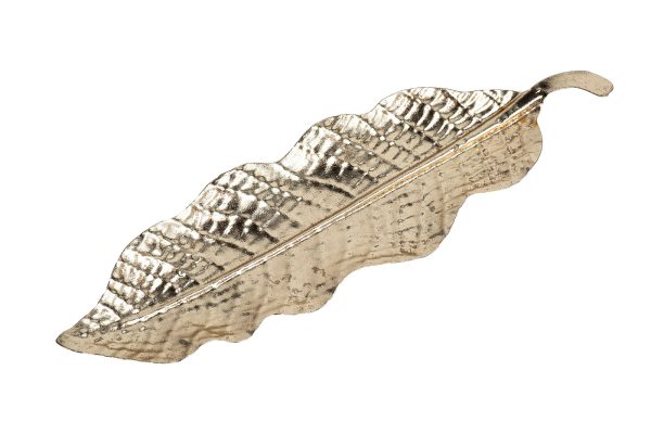 37SM-88020 Тарелка декор. "Перо" цвет золото 27