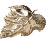 37SM-88030 Тарелка декоративная "Лист" цвет золото 21