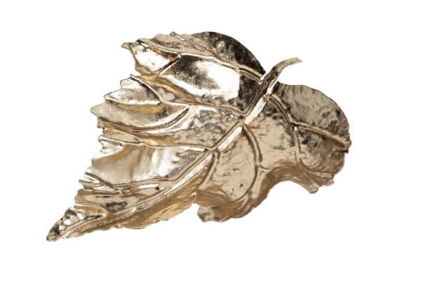 37SM-88030 Тарелка декоративная "Лист" цвет золото 21