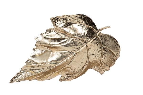 37SM-88040 Тарелка декоративная "Лист" цвет золото 33*24