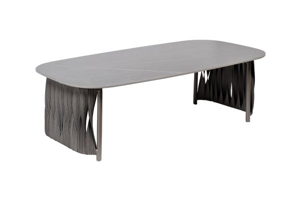 39AR-00403 Стол журнальный уличный Оливер серый 77*130*43см — изображение 2