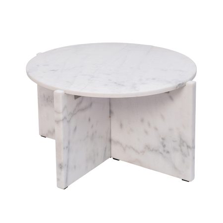 46AS-6270 Стол журнальный белый мраморный d65*35см
