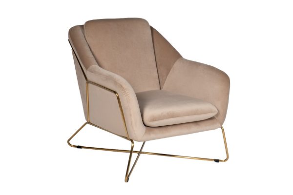 46AS-AR2976-BG Кресло велюр бежевый/мат.зол. 75*87*80см — изображение 2