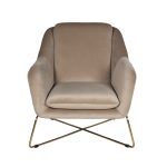 46AS-AR2976-BG Кресло велюр бежевый/мат.зол. 75*87*80см