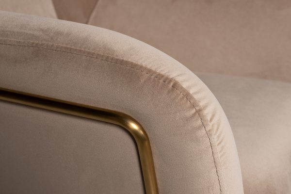 46AS-AR2976-BG Кресло велюр бежевый/мат.зол. 75*87*80см — изображение 3