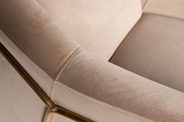 46AS-AR2976-BG Кресло велюр бежевый/мат.зол. 75*87*80см — изображение 4
