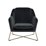 46AS-AR2976-GR Кресло велюр серо-зеленый/мат.золото 75*87*80см