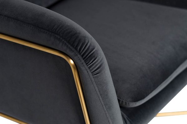 46AS-AR2976-GR Кресло велюр серо-зеленый/мат.золото 75*87*80см — изображение 4