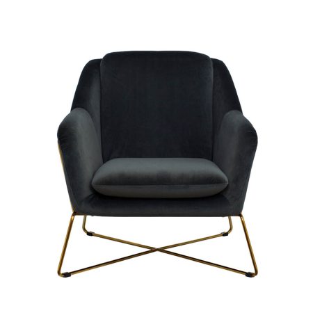 46AS-AR2976-GR Кресло велюр серо-зеленый/мат.золото 75*87*80см