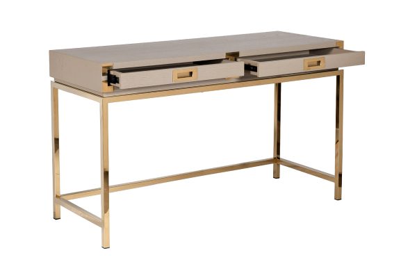 46AS-D4084-TP Стол письменный светлый шпон/золото 130*50*78см — изображение 3