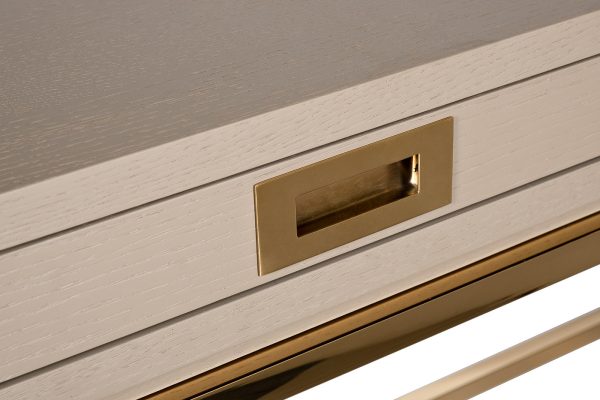 46AS-D4084-TP Стол письменный светлый шпон/золото 130*50*78см — изображение 4