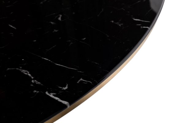 46AS-DT5042-BL Стол обеден. мрам.стек/черн.мет.с мат.зол d120*76 — изображение 2