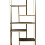 46AS-SH1452-GOLD Стеллаж  золотистый/темн.ст. 80*35*180см