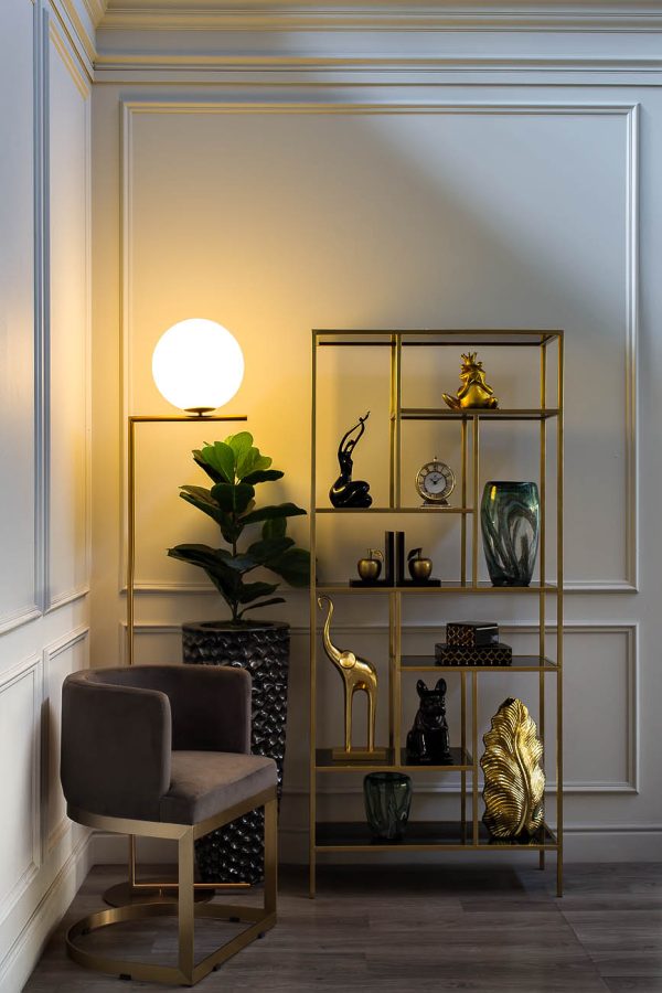 46AS-SH1452-GOLD Стеллаж  золотистый/темн.ст. 80*35*180см — изображение 5