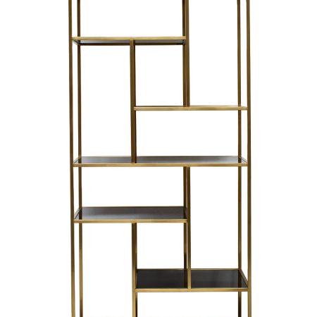 46AS-SH1452-GOLD Стеллаж золотистый/темн.ст. 80*35*180см