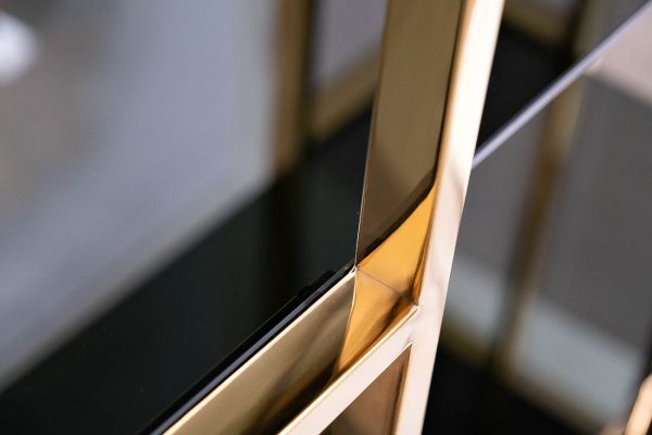 46AS-SH1537-GOLD Стеллаж золотистый/темн.ст. 100*40*180см — изображение 4