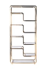 46AS-SH1652-GOLD Стеллаж золотистый/прозр. стекло 90*40*200см