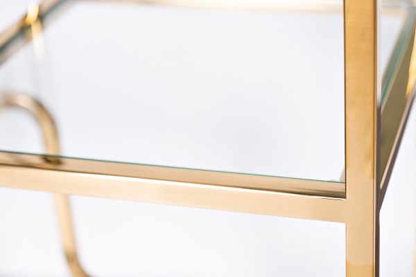 46AS-SH1652-GOLD Стеллаж золотистый/прозр. стекло 90*40*200см — изображение 3