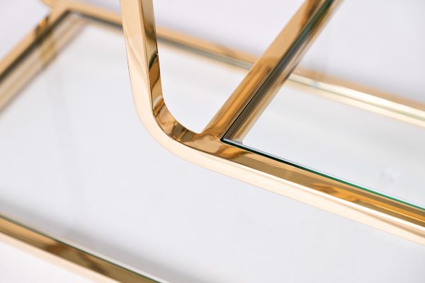 46AS-SH1652-GOLD Стеллаж золотистый/прозр. стекло 90*40*200см — изображение 4