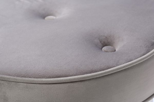 47ED-003BAN-SER Банкетка серый велюр/хром d50*46см — изображение 2